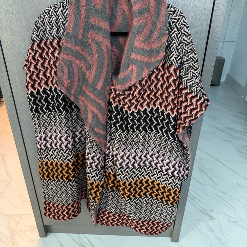 Missoni Striped Shawl in Pink and Gray